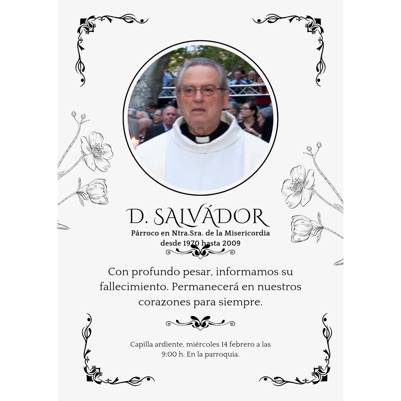 Ha fallecido D. Salvador Plá Álvarez.